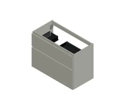 Klaire 65 - wastafelonderkast met 2 laden 900 x 435 x 650 mm - uitsparing links - wit KL3233