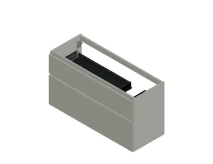 Klaire 65 - wastafelonderkast met 2 laden 1200 x 435 x 650 mm - uitsparing rechts - wit KL3238