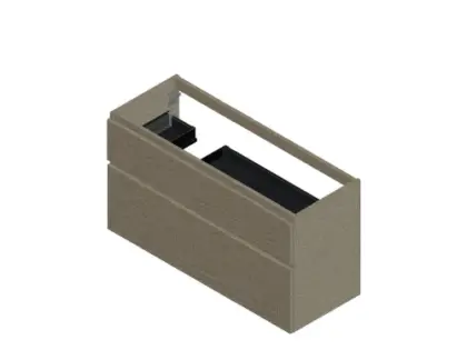 Klaire 65 - wastafelonderkast met 2 laden 1200 x 435 x 650 mm - uitsparing links - linnen KL3273