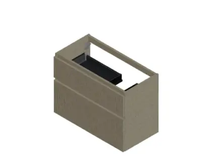 Klaire 65 - wastafelonderkast met 2 laden 900 x 435 x 650 mm - uitsparing rechts - linnen KL3274