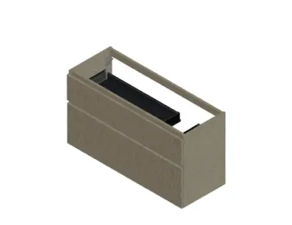 Klaire 65 - wastafelonderkast met 2 laden 1200 x 435 x 650 mm - uitsparing rechts - linnen KL3276