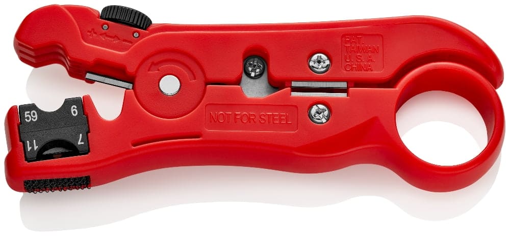 KNIPEX Isolatiegereedschap voor coax- en datakabel RG 59 / RG 6 / RG 7 / RG 11