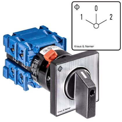 KRAUS & NAIMER Omschakelaar 20A 2pol. 1-0-2 frontinb. centr. IP66 70011070