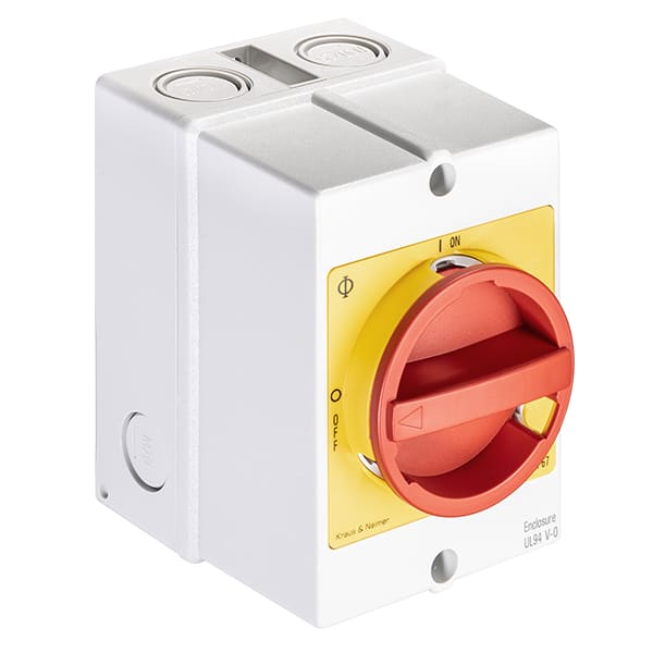 KRAUS & NAIMER Nood/Uitschak. 4polig 0-1 25A opb. IP66/67 vergr. R/G + 1NO/1NG 70025147