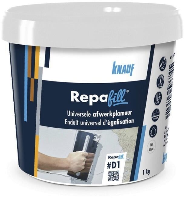 Knauf Repafill universele afwerkplamuur - emmer 1kg 00337776