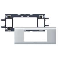 LEGRAND DLP alu houder 4 modules deksel 65mm Mosaic dubbel 011204