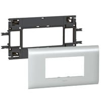 LEGRAND DLP houder alu 4 modules deksel 85mm Mosaic dubbel 011214