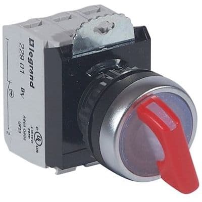 LEGRAND Osmoz complete draaiknop met hendel NO + NG - rood 12/24 V - 2 vaste standen 45° 023761