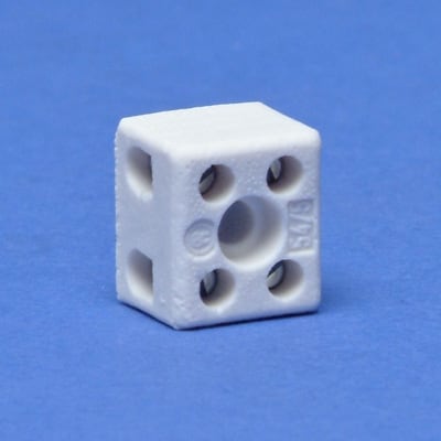 LEGRAND Kroonsteentje porselein 2p 1 bevestigingsgat 21x18x16mm 034332