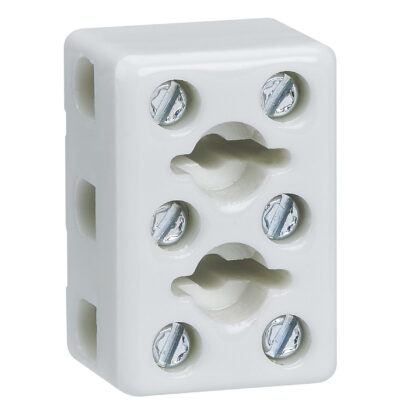 LEGRAND Kroonsteen porselein 2P en 2 bevestigingsgaten  2.5mm² 034335