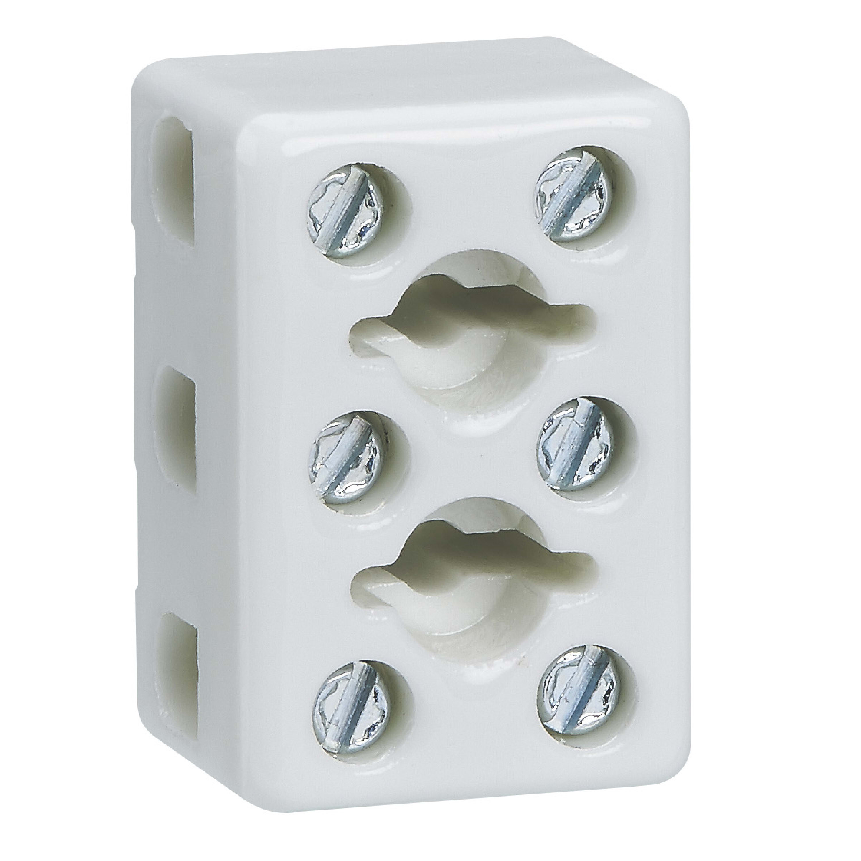 LEGRAND Kroonsteen porselein 2P en 2 bevestigingsgaten  2.5mm² 034335