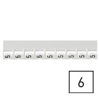 LEGRAND Mémocab merkteken - cijfer 6 - zwart/witte achtergrond - 2