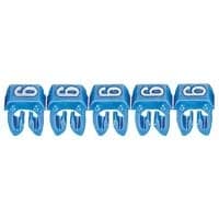 LEGRAND CAB 3 merkteken - cijfer 6 blauw - doorsnede 4 tot 6 mm² 038236
