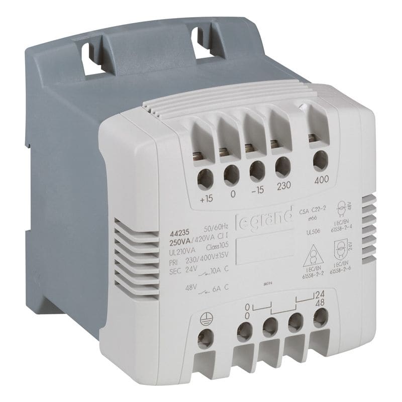 LEGRAND Scheidingstransfo - prim 230/400 V - sec 115/230 V enkelfasig 250 VA 044265