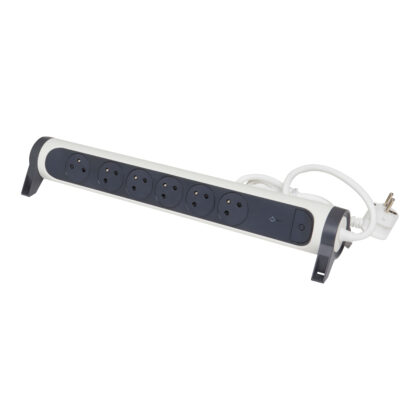 LEGRAND Premium contactdoos met OSB 6x2P+A met 1.5m zwart-wit 049418