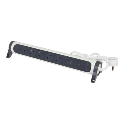 LEGRAND Premium contactdoos USB A+C OSB 5x2P+A 1.5m zwart-wit 049420
