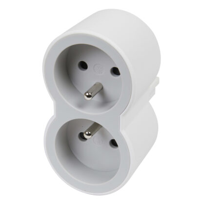 LEGRAND Domino contactstop 2x2P+A aan voorzijde - wit-grijs 049431