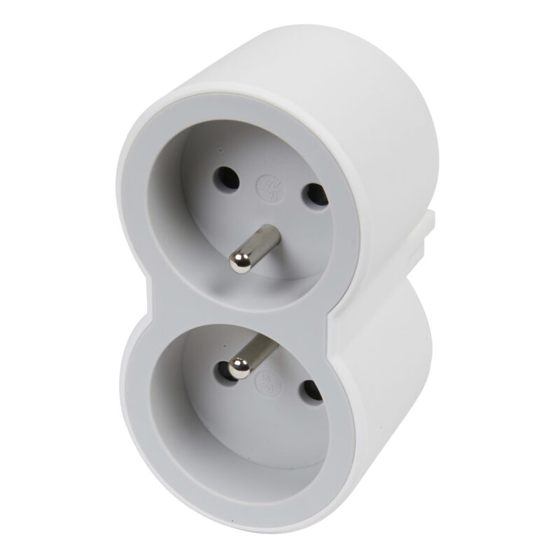 LEGRAND Domino contactstop 2x2P+A aan voorzijde - wit-grijs 049431