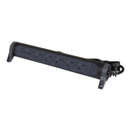 LEGRAND Premium contactdoos 6x2P+A met 3m snoer - zwart 049463