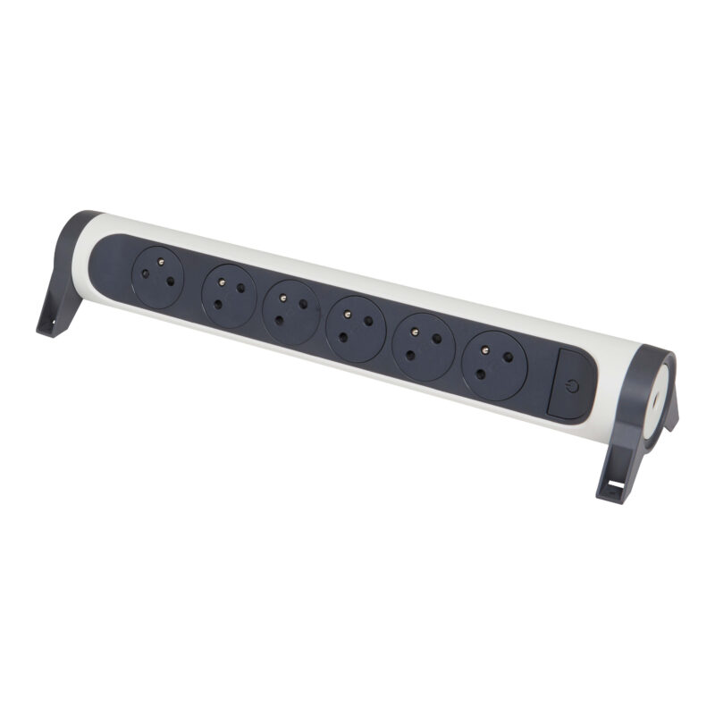 LEGRAND Premium contactdoos 6x2P+A zonder snoer - zwart-wit 049468
