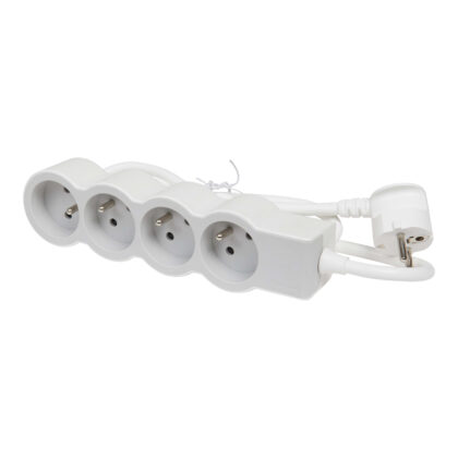 LEGRAND Standaard contactdoos 4x2P+A met 3m snoer - wit-grijs 049490