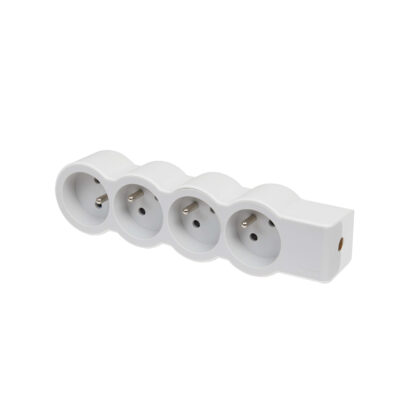LEGRAND Standaard contactdoos 4x2P+A zonder snoer - wit-grijs 049497