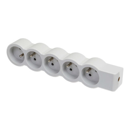 LEGRAND Standaard contactdoos 5x2P+A zonder snoer - wit-grijs 049498