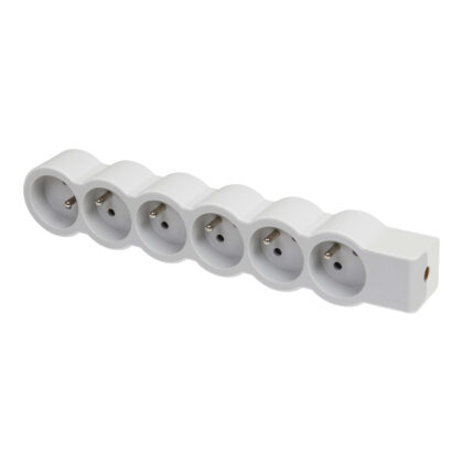 LEGRAND Standaard contactdoos 6x2P+A zonder snoer - wit-grijs 049499