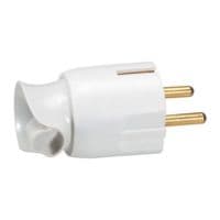 LEGRAND Stekker 2P+A oriënt. kabel 16A wit 050172