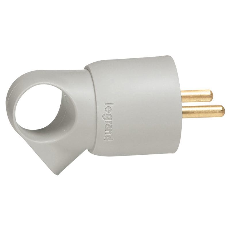 LEGRAND Stekker 2P+A met ring 16A grijs 050424