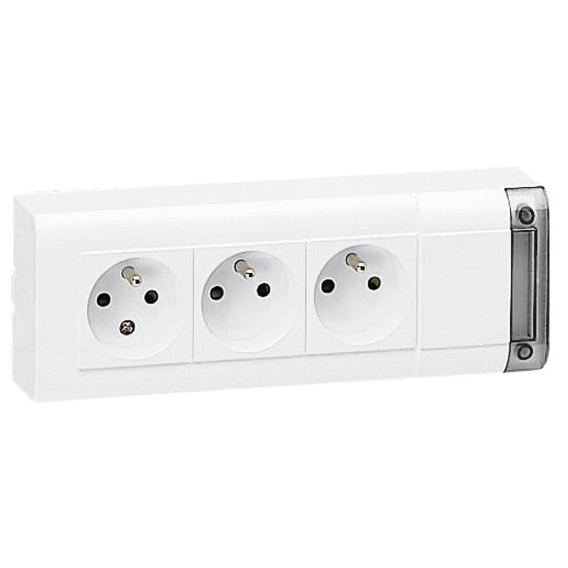 LEGRAND Meervoudige contactdoos 3 x 2P+A 10/16A 230V wit zonder snoer 050609
