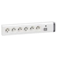 LEGRAND Meervoudige contactdoos 6 x 2P+A+sch+bev 10/16A 230V wit zonder snoer 050617