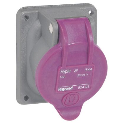 LEGRAND Half-inbouw contactdoos ZLS - 20V - 16A - 2P Hypra IP44 - schuin - kunststof 052401