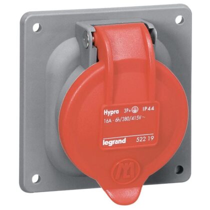 LEGRAND Half-inbouw contactdoos 380V - 32A - 3P+N+A Hypra - schuin - IP 44 - kunststof 052920