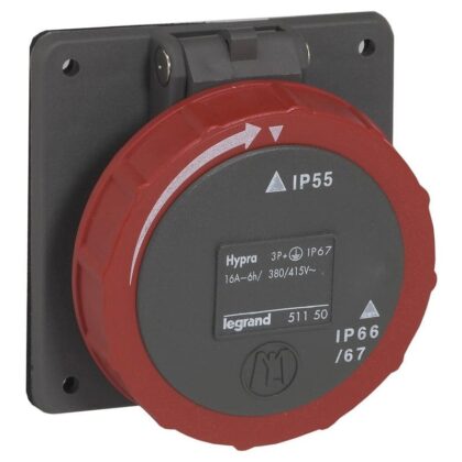 LEGRAND Half-inbouw contactdoos 380V 32A 3P+N+A Hypra - IP 66/67-55 - 70x70 053051