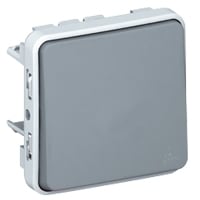 LEGRAND Plexo wisselschakelaar 10A 250V - samenstelbaar - grijs 069511