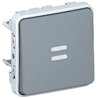 LEGRAND Plexo wisselschakelaar met verklikker 10A 250V - samenstelbaar - grijs 069512