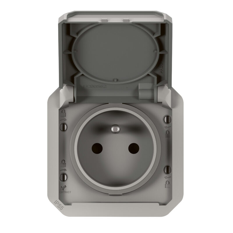 LEGRAND Plexo contactdoos 2P+A steekklem mecha IP55 IK08 grij 069551L