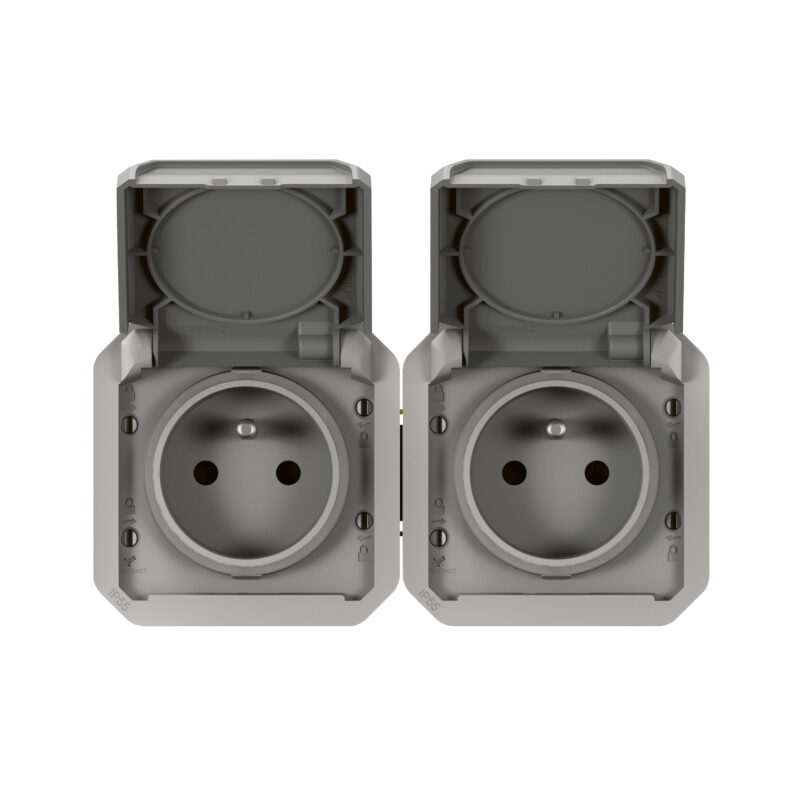 LEGRAND Plexo contactds 2Vx2P+A horiz mechanisme - IP55 IK08 grijs 069562L