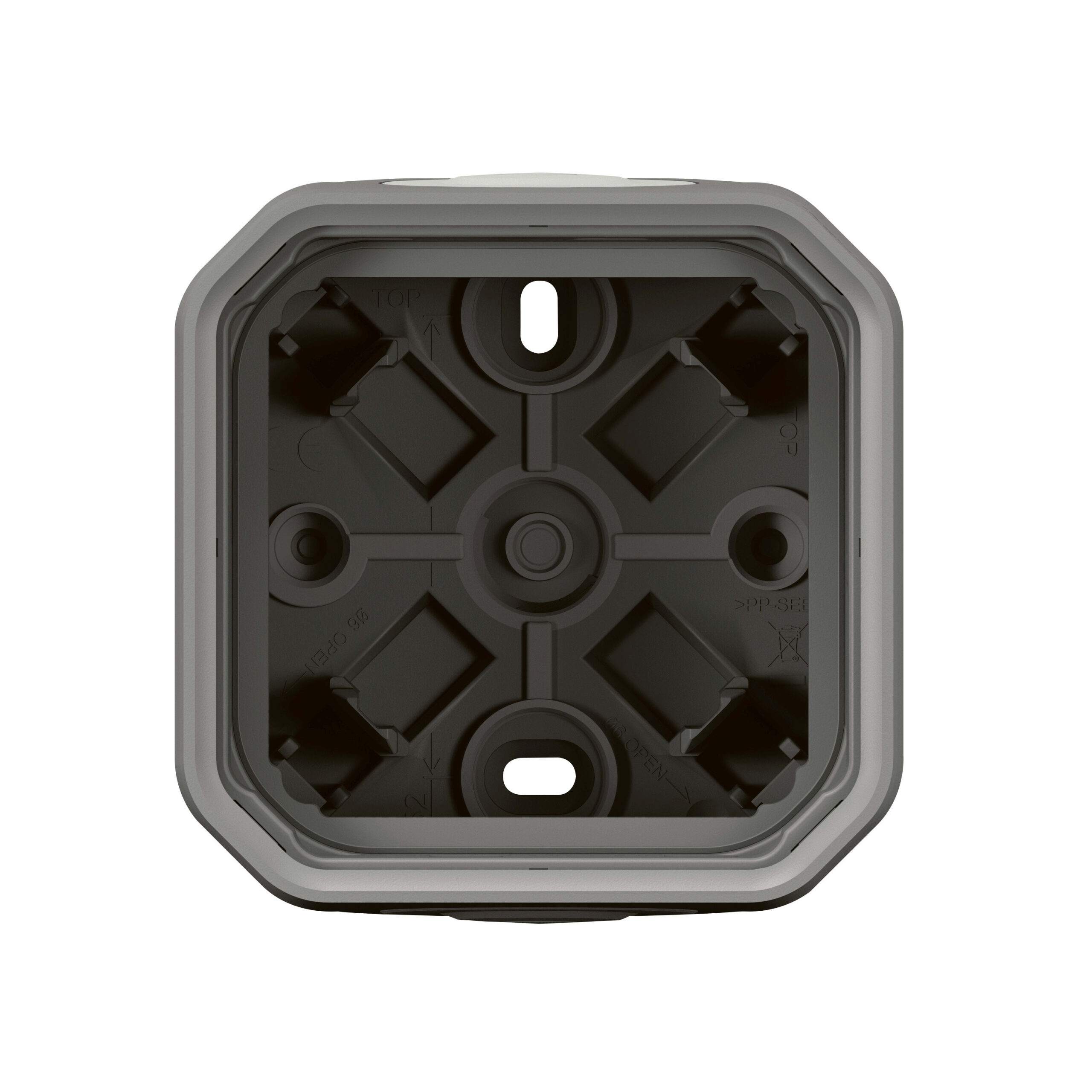 LEGRAND Plexo opbouwdoos 1 mechanisme 2 membraan ingangen grijs 069651L