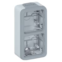 LEGRAND Plexo opbouwdoos 2 mechanismen verticaal - ingang kabelinvoer - grijs 069661