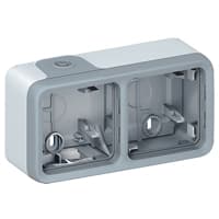 LEGRAND Plexo opbouwdoos 2 mechanismen horizontaal - ingang kabelinvoer - grijs 069672