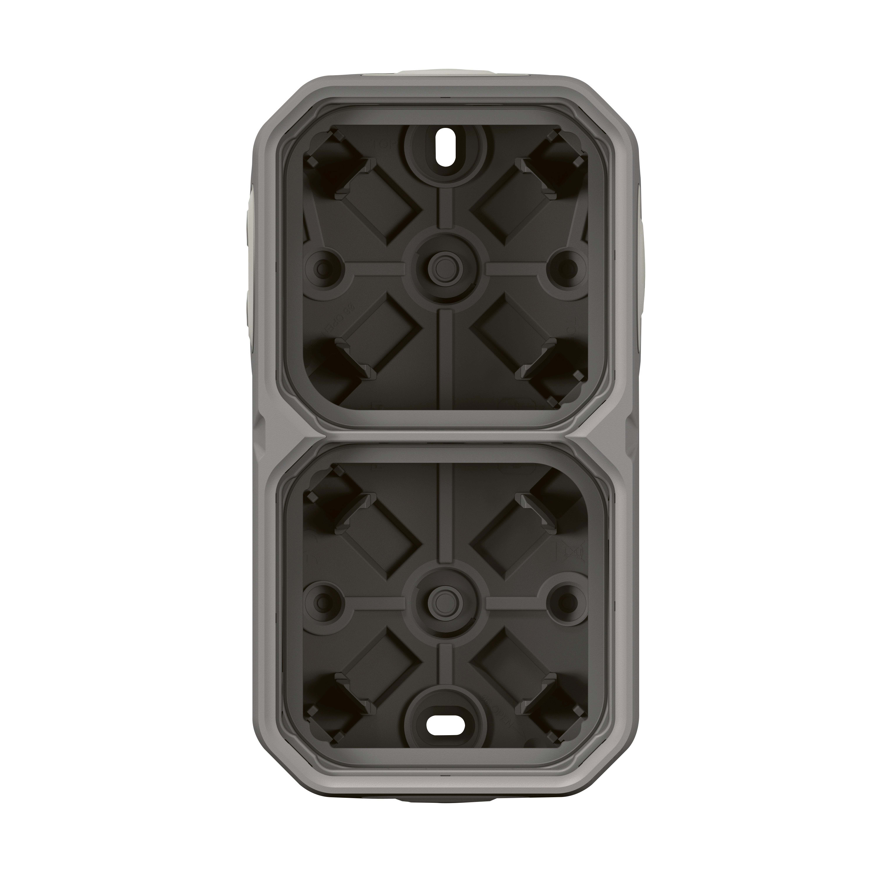 LEGRAND Plexo opbouwdoos 2 mechanismen 4 membraan ingangen grijs 069672L