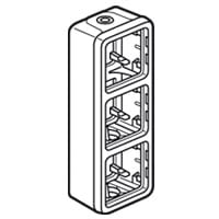 LEGRAND Plexo opbouwdoos 3 mechanismen verticaal - 2 ingangen - grijs 069679
