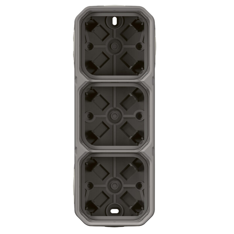 LEGRAND Plexo opbouwdoos 3 mechanismen 5 membraan ingangen grijs 069680L