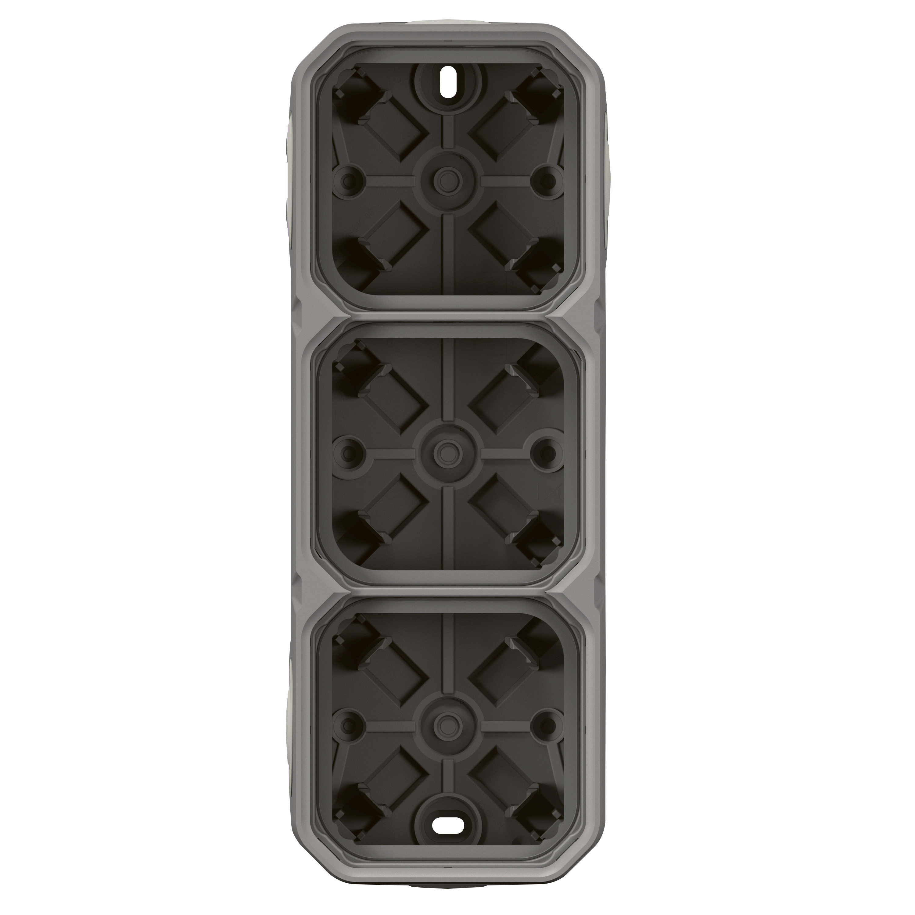 LEGRAND Plexo opbouwdoos 3 mechanismen 5 membraan ingangen grijs 069680L