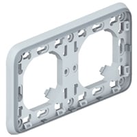 LEGRAND Plexo inbouwkader + afdekplaat 2 mechanismen horizontaal - grijs 069683