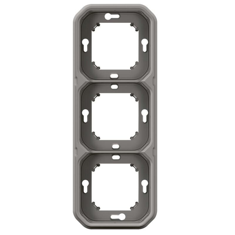 LEGRAND Plexo inbouwkader 3 mechanisme hor of vert IP55 - grijs 069687L