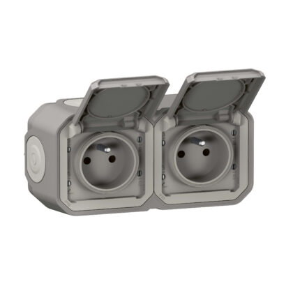 LEGRAND Plexo contactdoos 2V 2P+A horizontaal compleet grijs 069768L