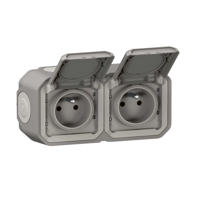 LEGRAND Plexo contactdoos 2V 2P+A horizontaal compleet grijs 069768L